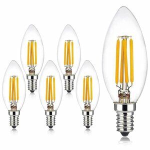 21 Pcs E12 C35 Candle Chandelier Glass LED Warm White Bulbs 2700K A++ Rated